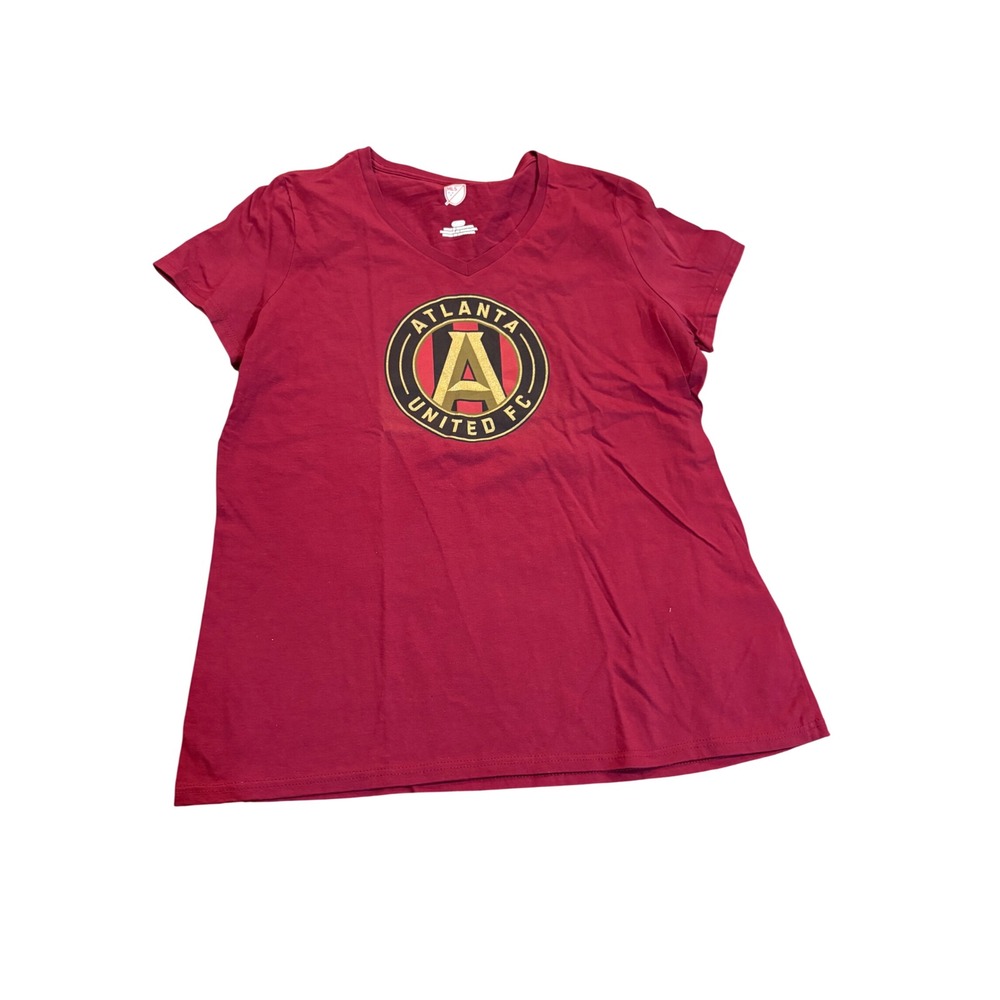 Atlanta United FC Womens V-Neck T-Shirt Red MLS Soccer Tee Size 2XL NWT